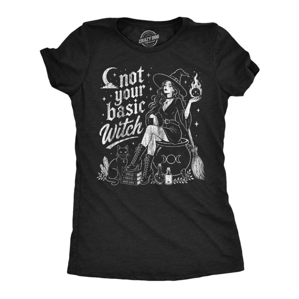 Womens T Shirts Not Your Basic Witch Halloween Tee For Ladies